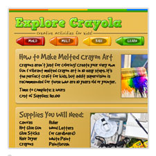 Explore Crayola Melted Crayon Art tutorial website