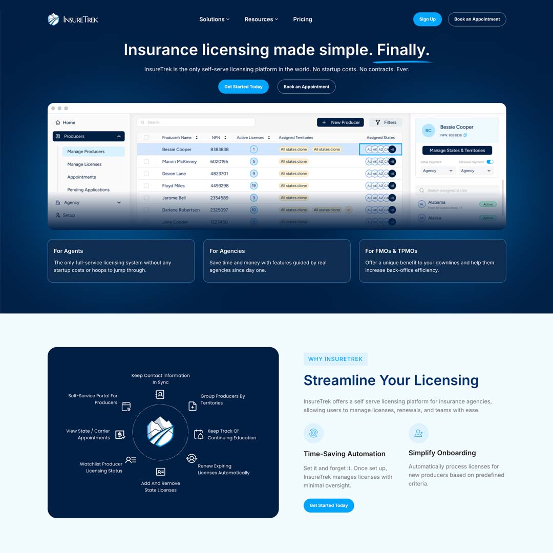 InsureTrek UI Designs